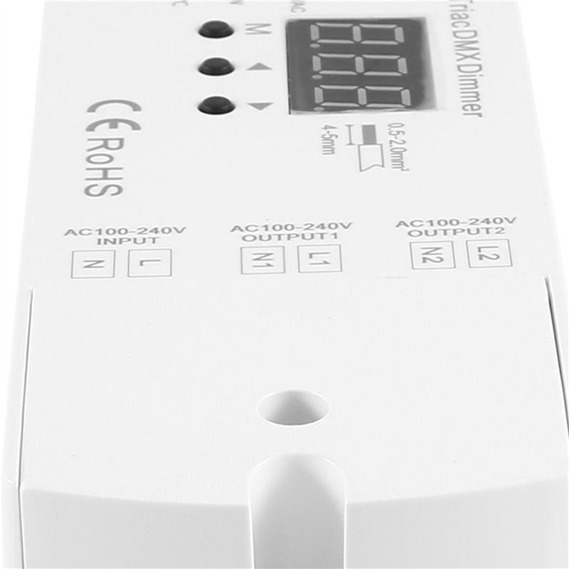 4X AC100V - 240V 288W 2CH Triac DMX LED Dimmer, Dual Channel Output Silicon DMX512 Led Controller Digital Display S1-D-B61B