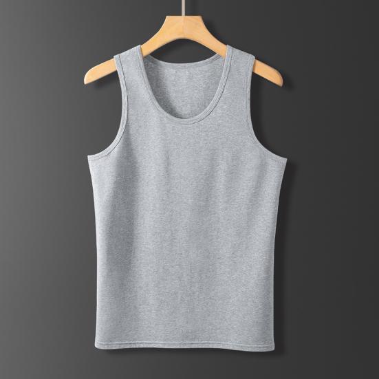 Gilet Homme Col Rond Sans Manches Coupe Ajustée Débardeurs Doux Respirant Hauts à Superposer Sensation Sans Couture Gilet Basique Tenue Quotidienne