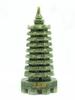Ornamenti Intaglio Giada Pagoda WenChang 9 Piani 14cm Giada Ciano, Topazio - Decorazione Casa Soggiorno Camera da Letto Ufficio Feng Shui Pagoda