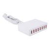 8 Port Charging Station White Multiport USB Smart Charger for Smartphones