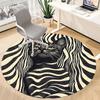 1pc Zebra Cat Office Round Area Rug, Indoor Mat Suitable ForOffice, Under Office Chairs Bedroom Living Room Home Decor, D108
