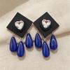 Vintage Black Series Stud Earrings 925 Silver Needle Minimalist High-End Personality Accessories for Women