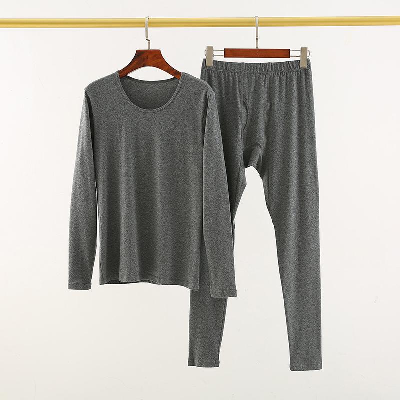 Men's Autumn/Winter Thin Lycra Cotton Base Layer Set: Warm Underwear & Knitwear Pants