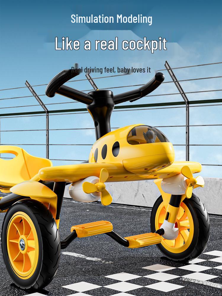 Kids' Pedal-Powered Airplane Trike: Drift, Slide & Rotate for Ages 3-6