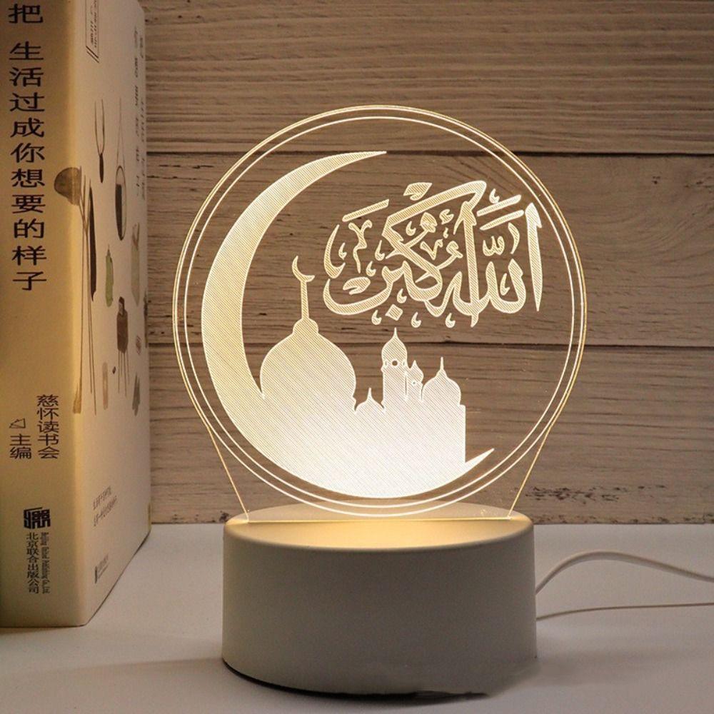 USB Acrylic Night Light Moon Castle Festival Ornaments New 3D LED Light  Party Supplies