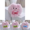 Charming Small Pig Plush Doll Keychain Accessory With Colorful Bow Tie Design