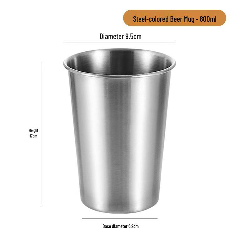 Gold 304 Stainless Steel Beer Mug - Single Layer, Stackable Outdoor Cup for Cold Drinks