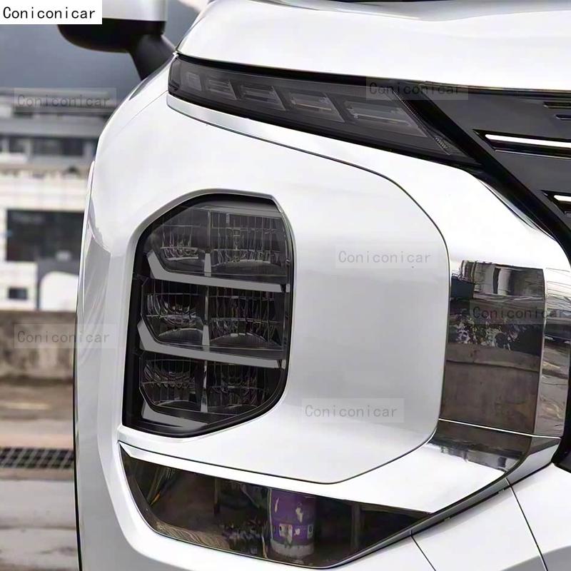 For Mitsubishi OUTLANDER 2022-2024 Car Headlight Smoked Black TPU Protective Film Front Light Tint Change Color Cover Sticker