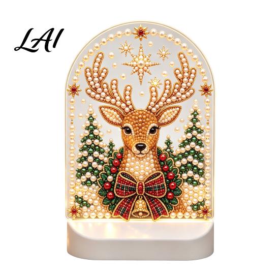 Durable Acrylic Decor Christmas Pearl Light Ornaments for Holiday Home Decor LED Decorative Unique Lamp with Soft Glow Bedroom Bookshelf And