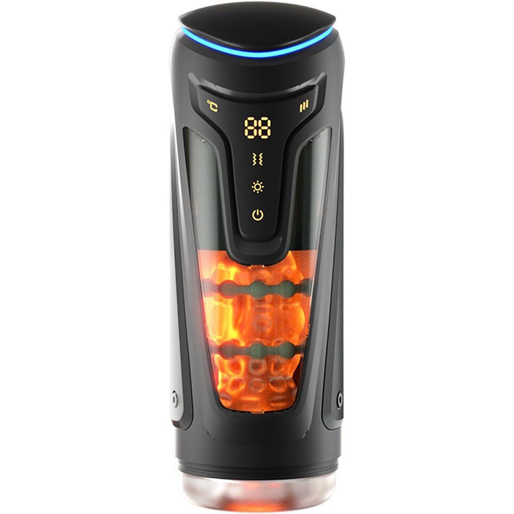 3 In 1 Hands-Free Male Masturbator with 9 Vibration Modes, 8 Insertion Modes and Heated 3D Textured Tunnel Adult Toys and Games