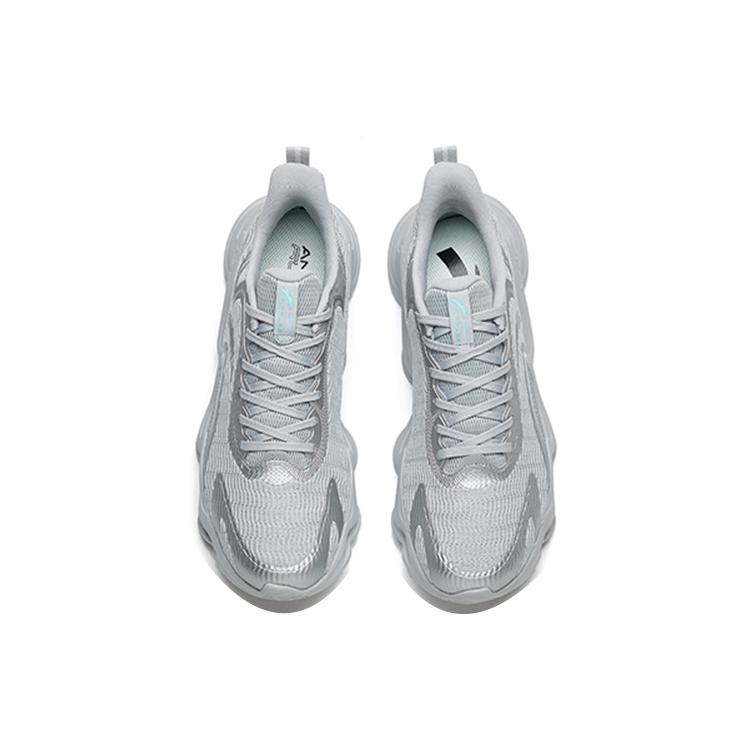 Anta Comfortable Cushioning Slip Resistant Abrasion Resistant Breathable Lightweight Low top Running Shoes Men's Silver 112215555-7