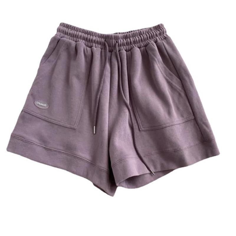 Women Comfortable Loose Wide-Legged Drawstring A-word Pants High Waist Casual Fashion Versatile Sports Shorts