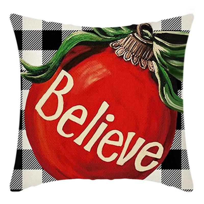 Christmas Throw Pillowcase Home Nordic Holiday Decoration Linen Super Soft Short Plush Sofa Pillowcase