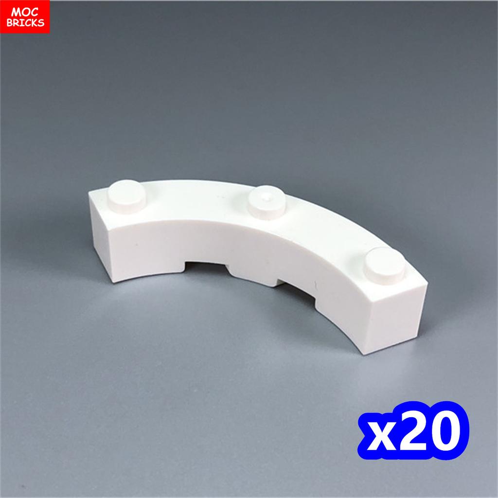 Non-Toxic Moc Bricks Window Fence Arch White Winter Snow Horse Figure City Architectural Church Accessories Children Christmas Toys