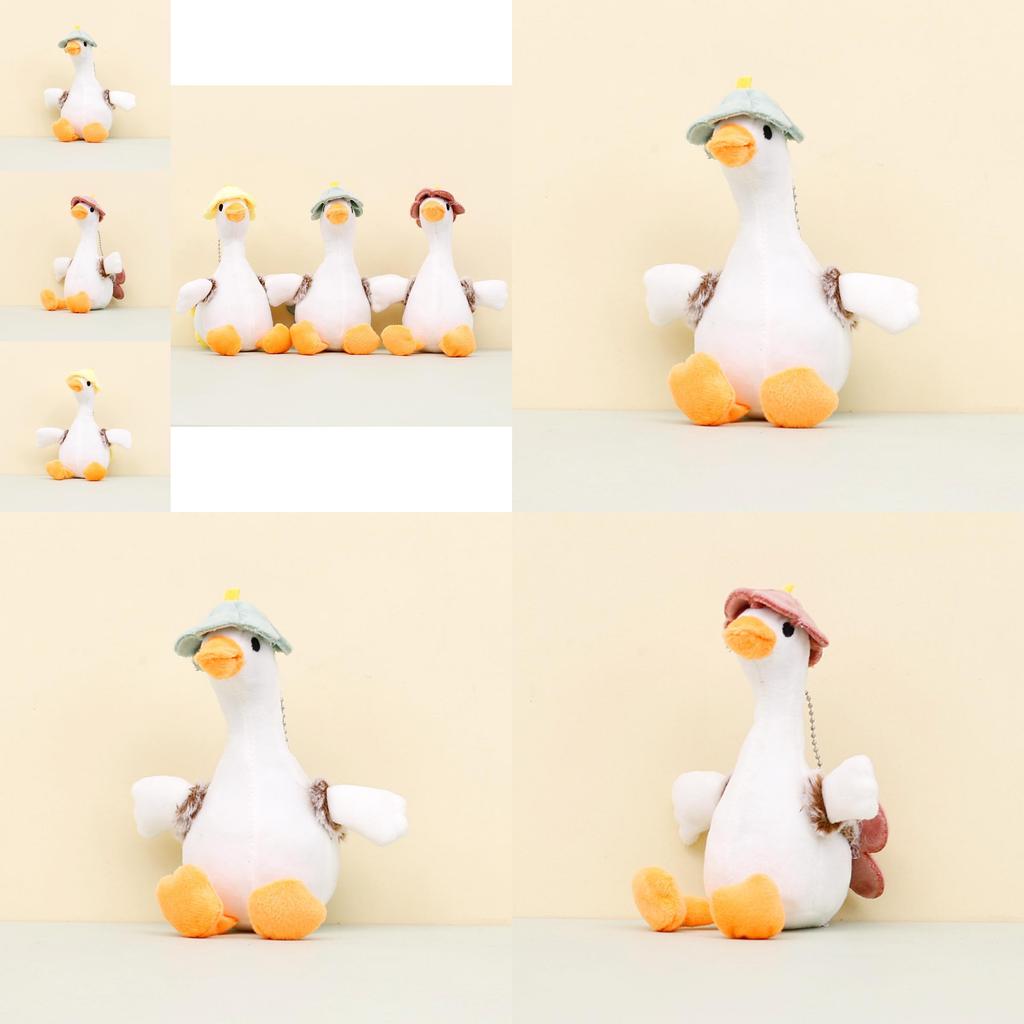 Entzückender Weißer Gans Plüschtier Schlüsselanhänger Cartoon Entenpuppe Rucksackanhänger