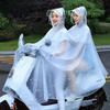Electric Scooter Raincoat for Outdoor Riding – Thickened Raincoat with Double Brims for Two-Person Motorcycles