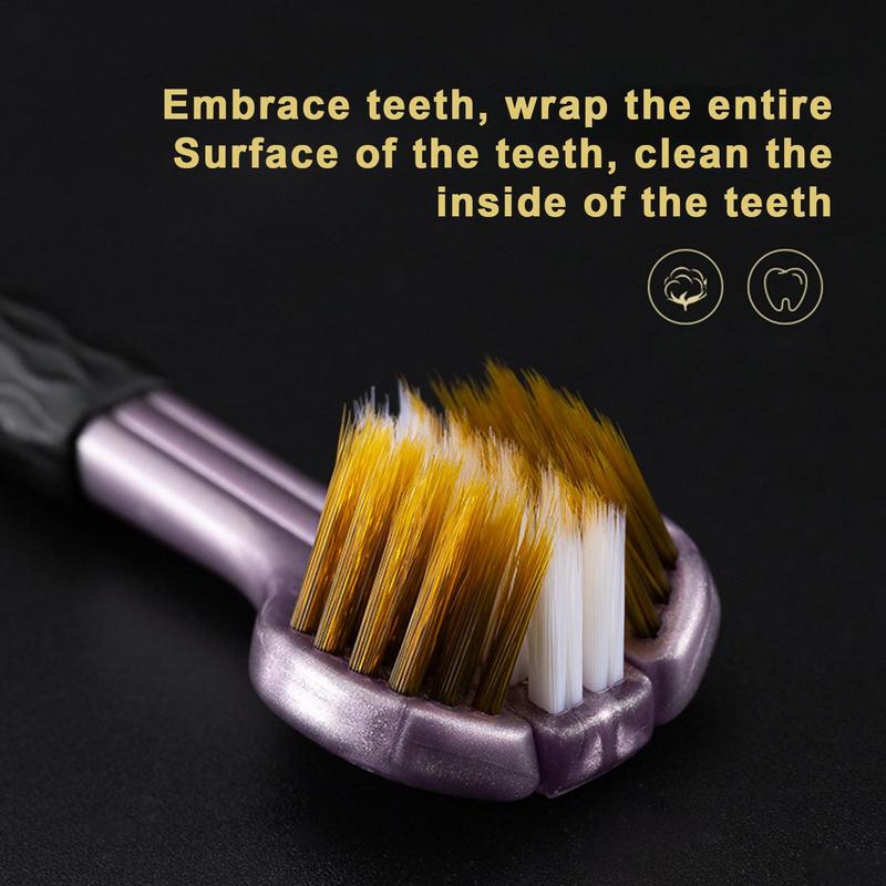 1pc 3D Stereo Toothbrush Ergonomic Handle Special Needs Three-Sided Toothbrush Ultra Soft Bristle eeth Brush for Oral Health