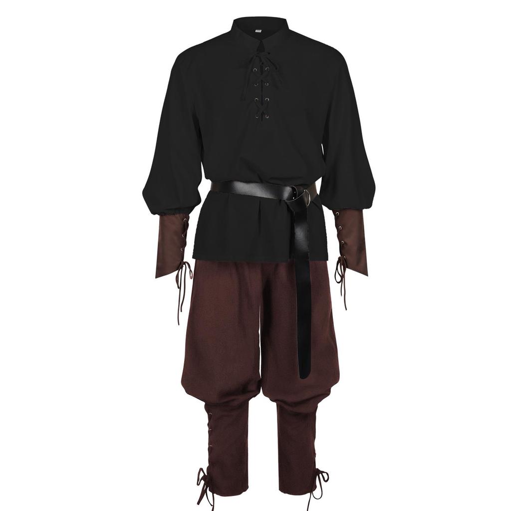 Halloween Pirate Renaissance Stirrup Pants Adult Costume for Stage Performance