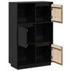 Vidaxl Szafka, Czarna, 74X35X117 Cm, Lite Drewno Sosnowe