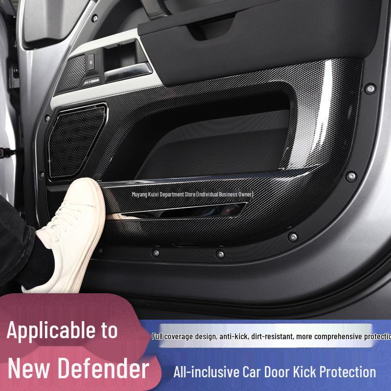 Fits 2020-2025 Land Rover Defender Kick Plates: Tailgate Scratch-Resistant Sill Strips for Interior Modification.