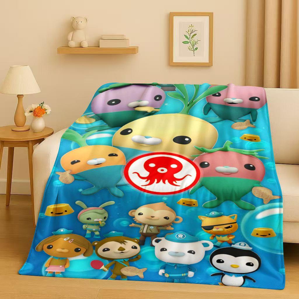 Süße Octonauts Barnacles Cartoon Flanelldecke, Ultraweiche Warme Plüschdecke für Zuhause Schlafzimmer Bett Sofa Abdeckung Büro Reise Kind