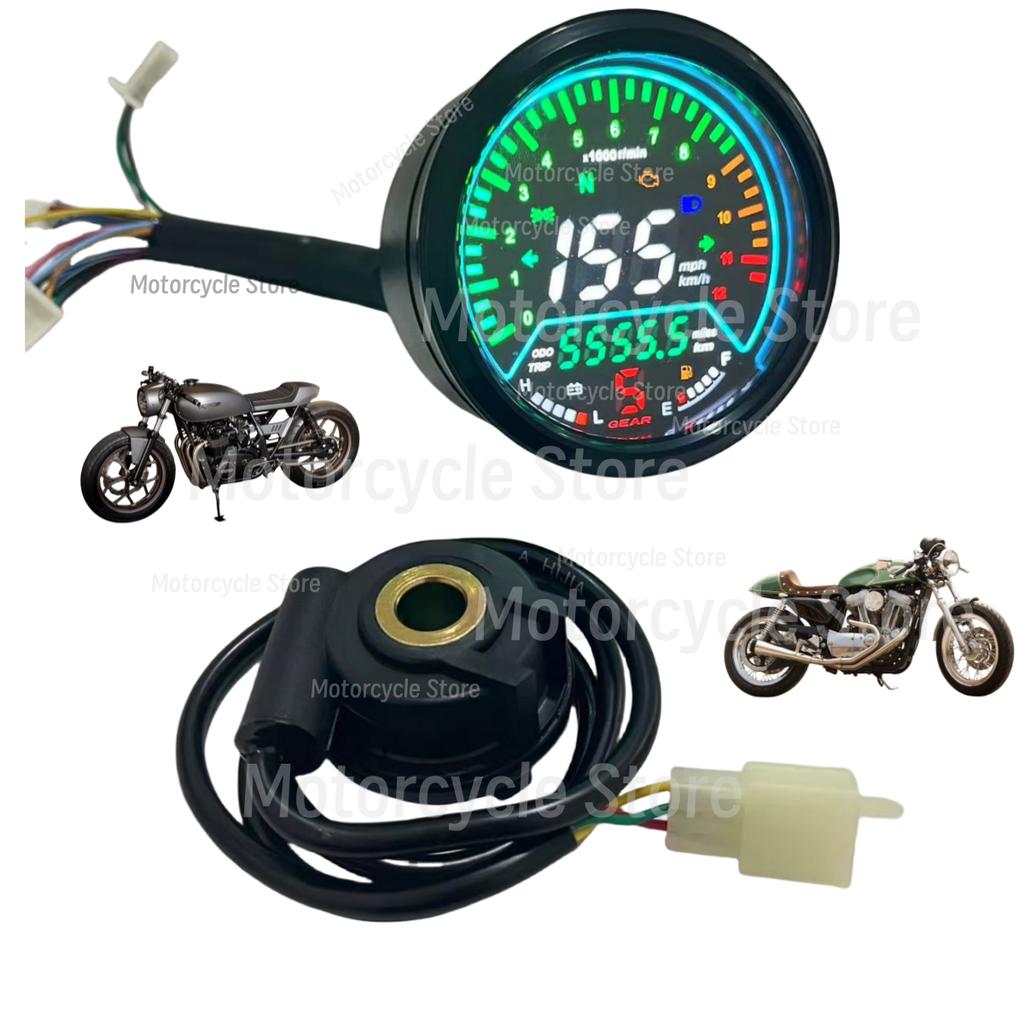 Motorcycle RPM Speed Speedometer Moto Digital Instrument Panel Voltage Meter Oil Level Gauge For Cafe Racer
