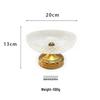 European High-Footed Glass Fruit Plate with Brass Base - Luxurious Retro Snack Dish for Living Room