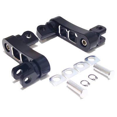 UME-STAR Harley Highway Pegs, Footpegs, Step Pegs, Step Extensions, Motorcycle Aluminum Brackets (Black/Silver)