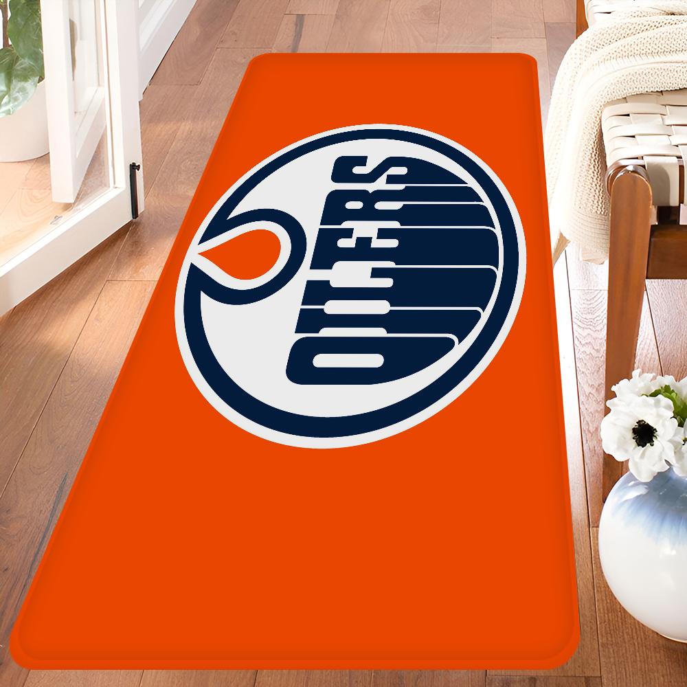 E-Edmonton O-Oilers Koupelnová rohožka Protiskluzová Absorbující vodu Dlouhá pruhovaná podložka Podložka do ložnice Vítejte Rohožka