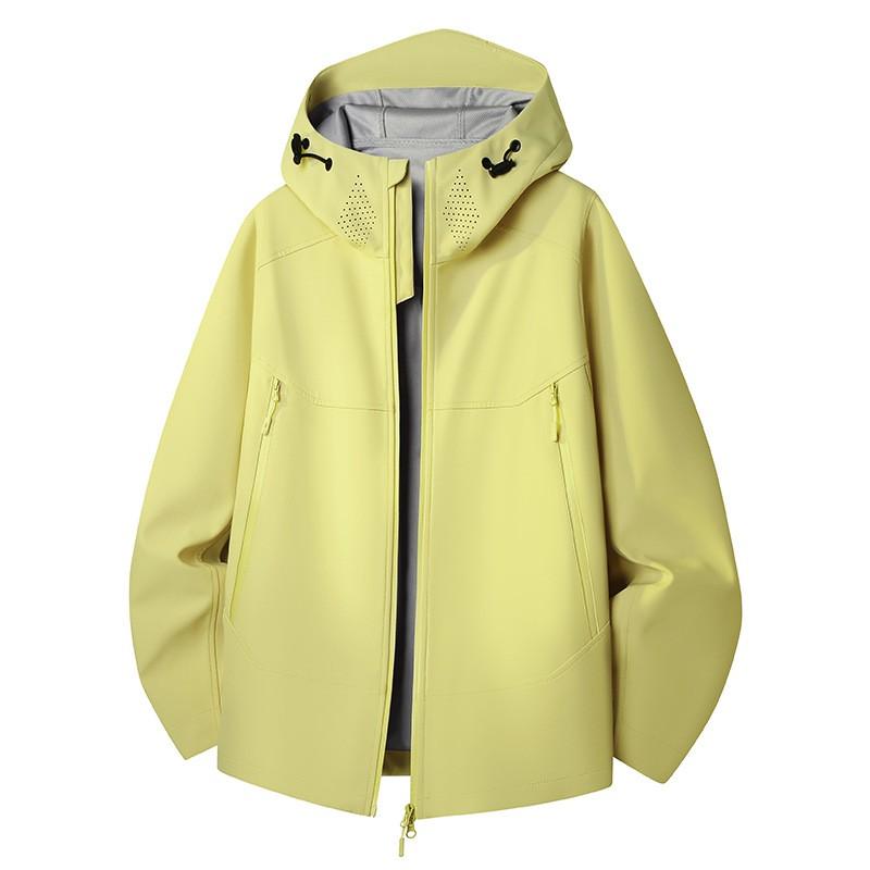 Mens Windproof Waterproof Softshell Jacket Outdoor Hiking Coat With Hood Loose Fit