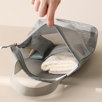 23X26Cm Portable Toiletry Bag With Handy Handle Large Capacity Mesh Toiletry Storage Bag Makeup Bag For Business Trips Travel