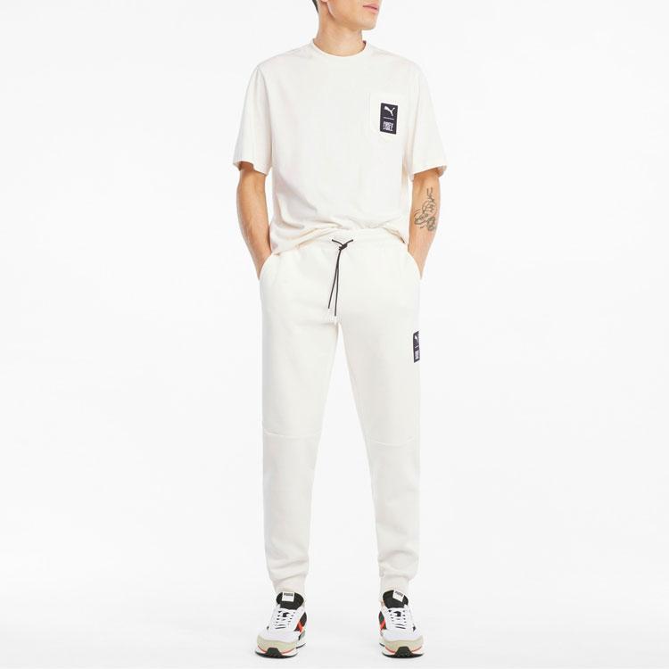 Puma Casual Breathable Running Jogger Knit Pants Men Bottoms Ivory 532342-73