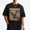 Gatto Fumatore Yani Neko Anime T-Shirt Cotone Lavato Oversize Vintage Uomo Donna Streetwear Grafica Stampata T-Shirt