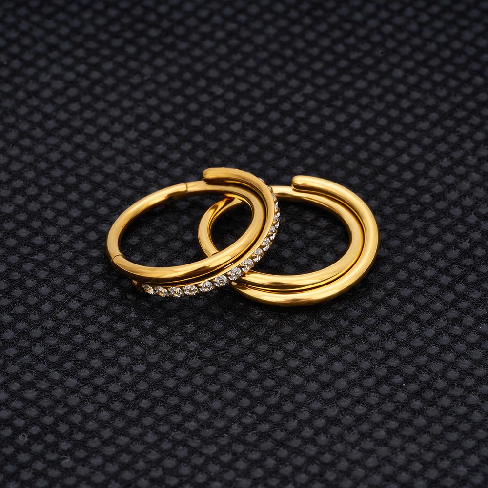 Brincos Clicker Argola de Titânio G23 Grau Cirúrgico com Dobradiça Sem Costura para Cartilagem Helix Rook Septo Daith Tragus Conch