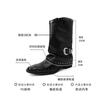 Design punk boots women's high-end trouser tube boots 2025 summer new pointed rivets pleated high heel thick heel