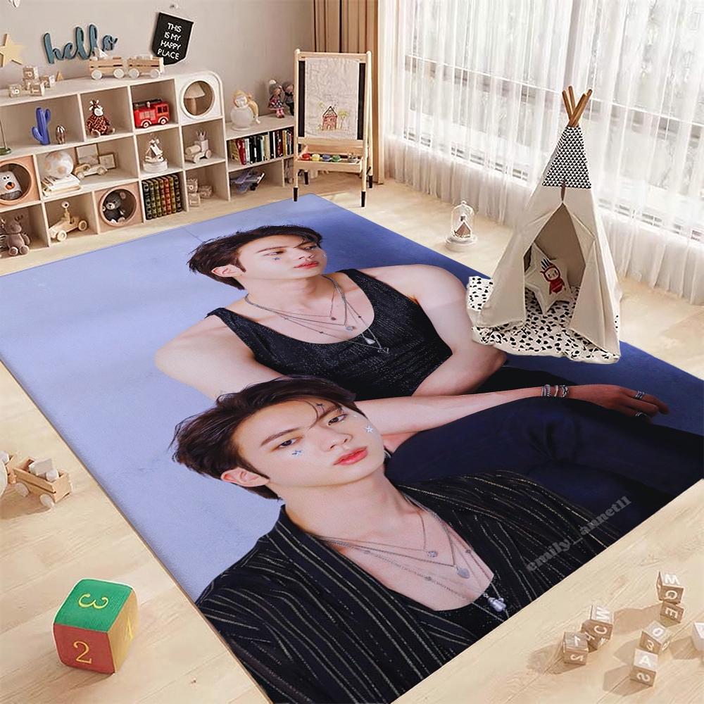 Idol Jin Stylish Black Fashion Indoor Rug Soft Texture Nonslip Carpet For Bathroom Kitchen Home Party Decor Valentine'S Day Gift
