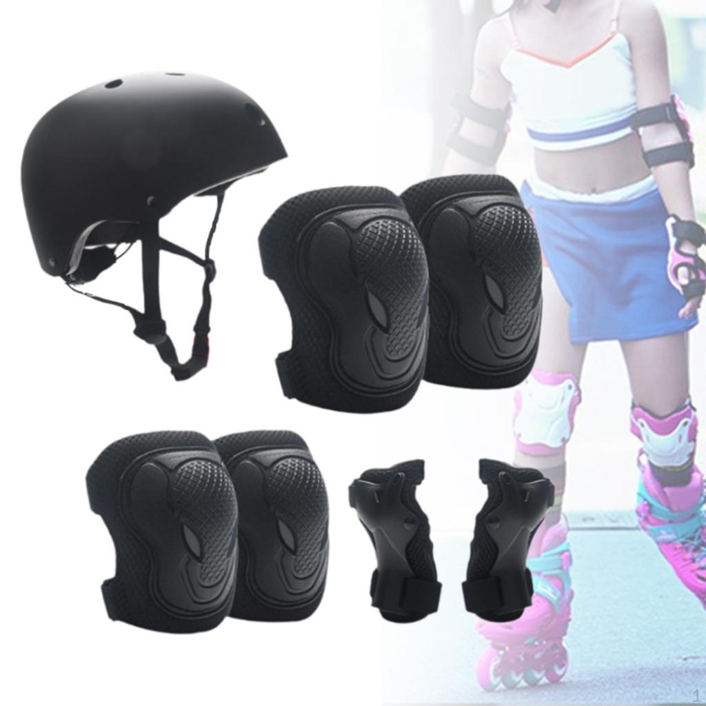 7Pcs/Set Children Cycling Helmet with Knee Elbow Wrist Guards for Multi Sports