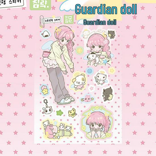 Korean Style Cartoon Girl Stickers - Cute & Creative DIY Decoration