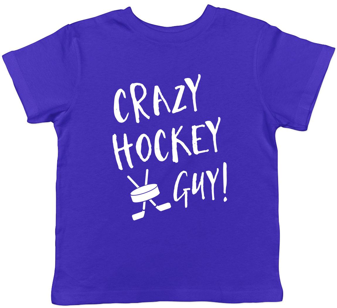 Crazy Hockey Guy Childrens Kids T-Shirt Boys Girls 160