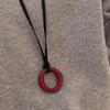 Contemporary Round Pendant Necklace With Sturdy Leather Strap Jewelry Accessory for Everyday Casual Wear Daily Use