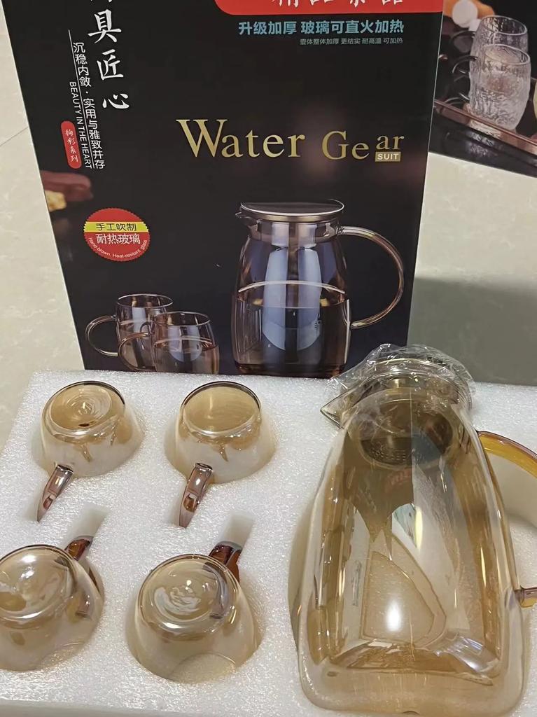Home Colorful Cold Water Bottle Large Capacity High Borosilicate Glass Tea Set Cooler Teacups Water Cup Mugs