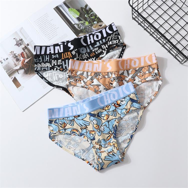 Plus Size Women's Pure Cotton Cartoon Briefs - Antibacterial, Breathable, Unisex, Four-Corner Design