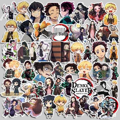 Demon Slayer Stickers: 50-Sheet Self-Adhesive Set for Scrapbooks, Phones, Tablets