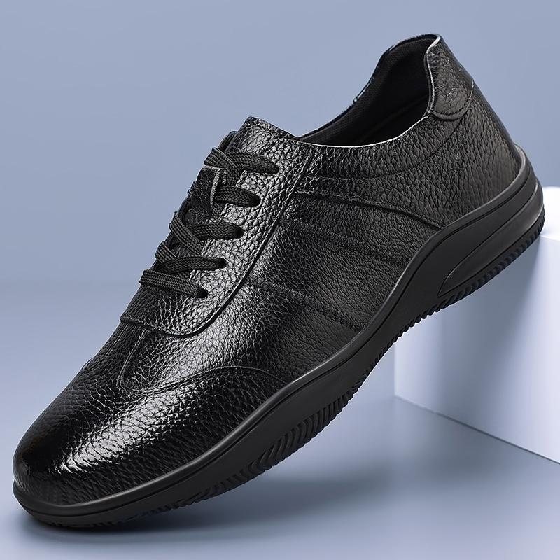 Fashion Summer Punching High-quality Men's Ventilation Non-slip Genuine Leather Sports Shoes Men Comfortable Soft Flat Bottomed Oxford