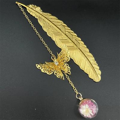 Bookmark School Teacher Thank You Christmas Gifts Stationery Supplies Chinese Style Feather Brass Book Marks