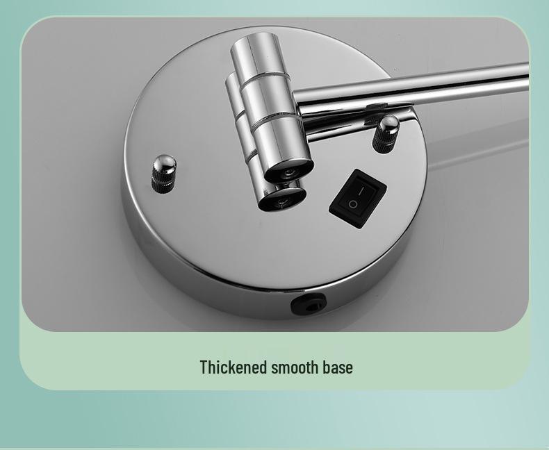 Wall-Mounted LED Double-Sided Bathroom Makeup Mirror with Light and Magnifying Function