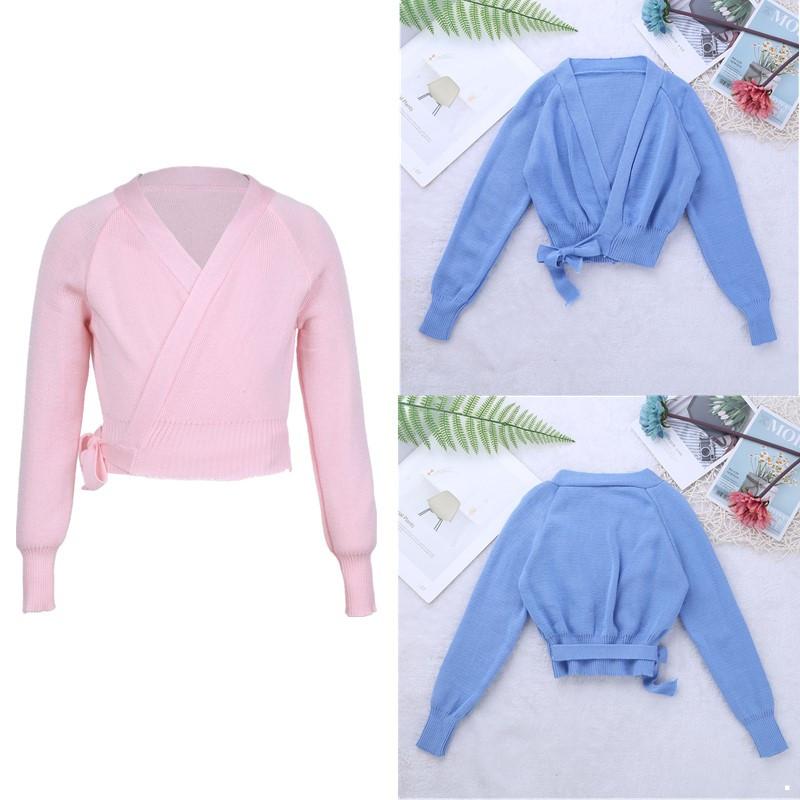 Children Ballet Jacket Wrap Kids Girls Classic Long Sleeve Knit Wrap Sweater Ballet Dance Cardigan