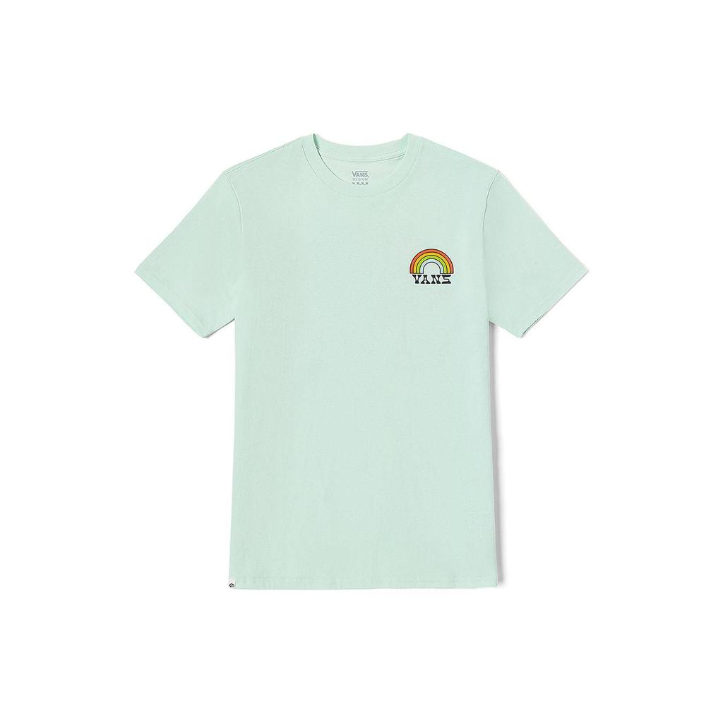 Vans Rainbow Unicorn Print Crew Neck Short Sleeve T-Shirt Women Tops Light-Green VN0008ZNBQC