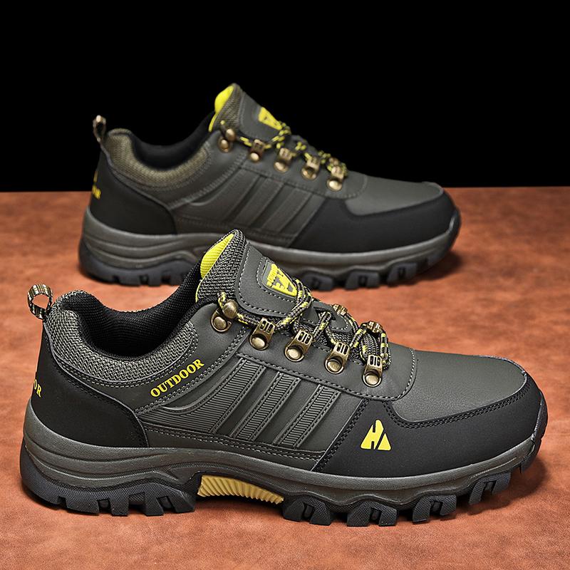 

Мужские кроссовки для восхождений, повседневная спортивная обувь, модная обувь для пешего туризма и альпинизма, мужская уличная водонепроницаемая кожа 42 зелёный