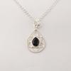 Black Onyx Gemstone 925 Sterling Silver Handcrafted Women Pendant 1.40" For Gift PP-19-36